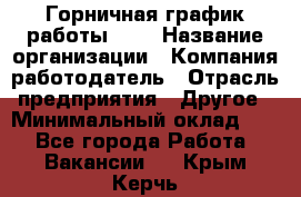 Горничная-график работы 1/2 › Название организации ­ Компания-работодатель › Отрасль предприятия ­ Другое › Минимальный оклад ­ 1 - Все города Работа » Вакансии   . Крым,Керчь